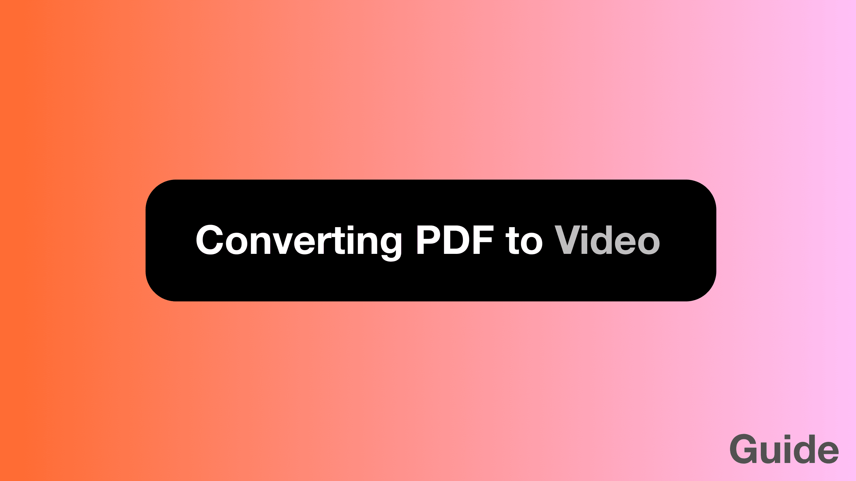 PDF to Video: Convert Documents into Engaging Content with AI