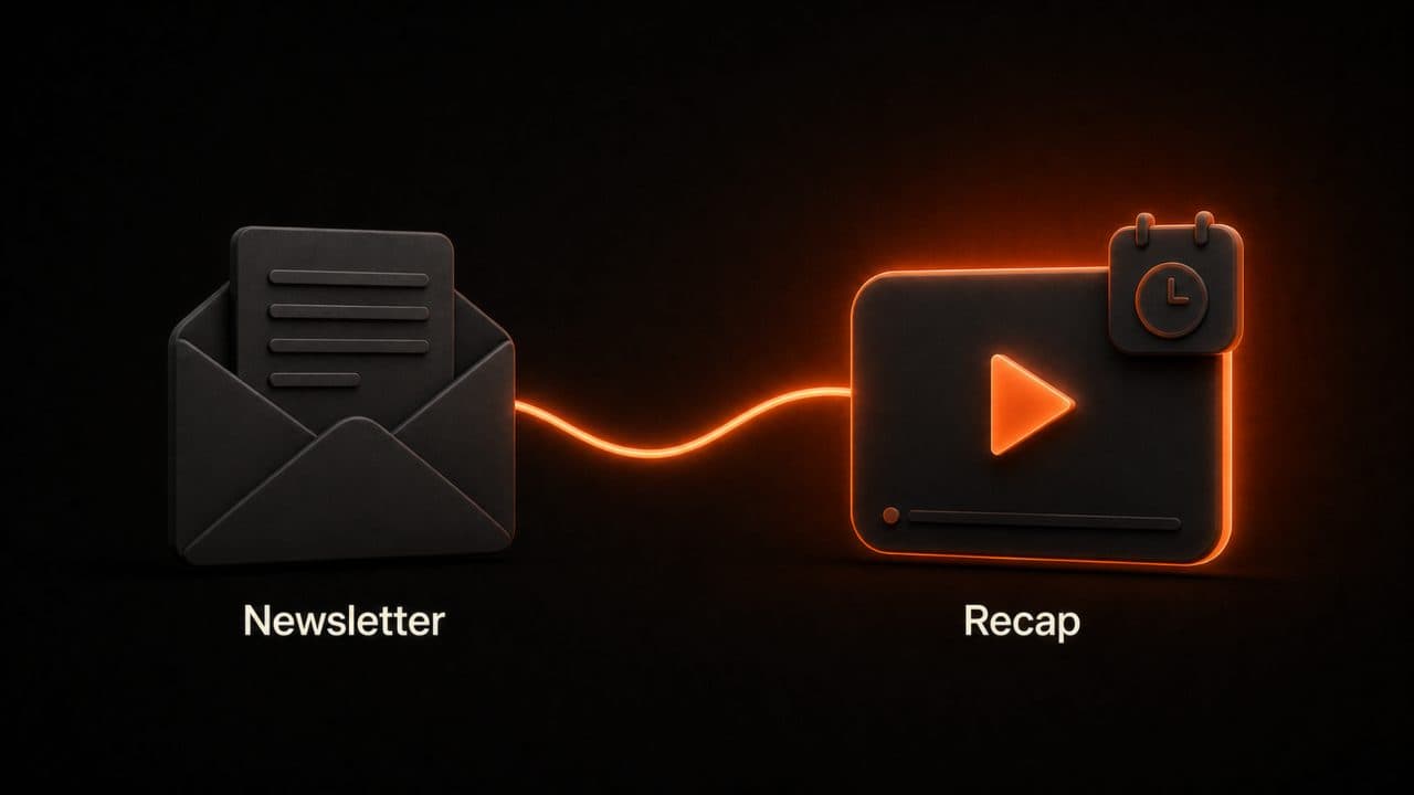 An email newsletter converting into a weekly video recap
