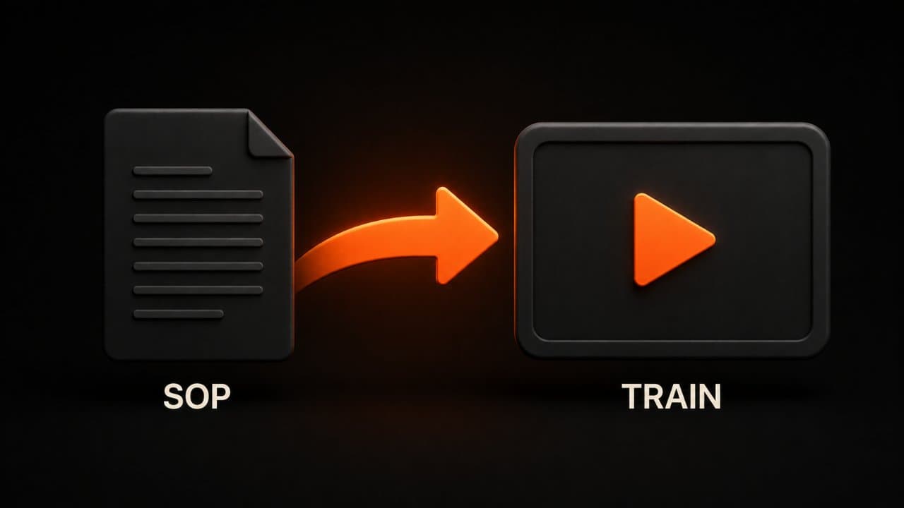 A standard operating procedure document converting into a training video through AI