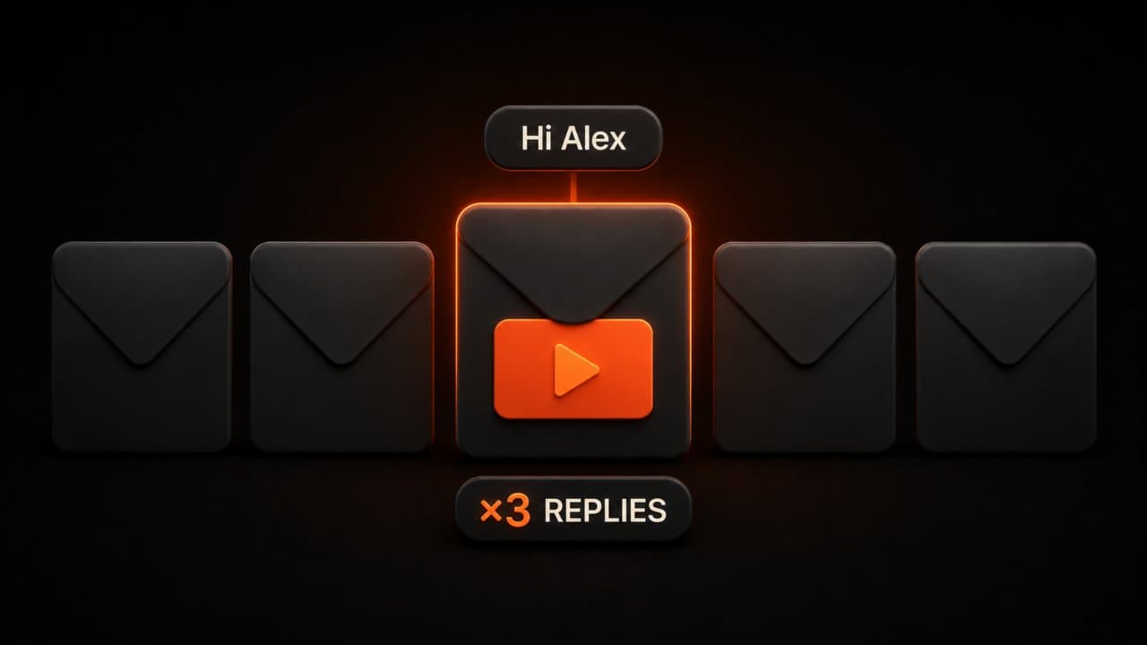 : A personalized video email standing out from plain text emails with three times more replies