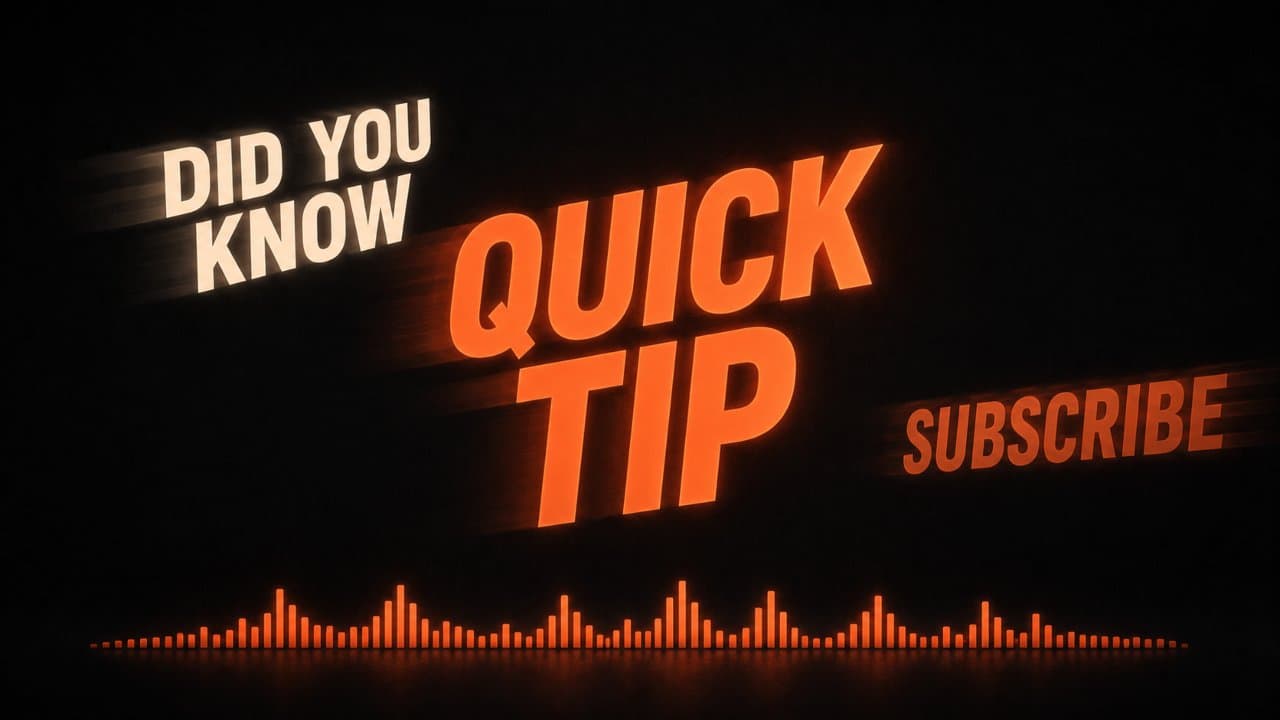 Stylized 3D scene of bold animated text words bouncing and scaling on a dark background with music bars below